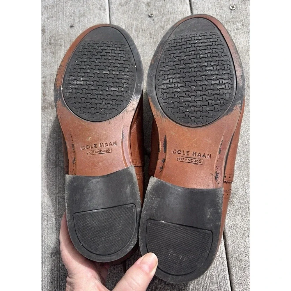Cole Haan Grand‎ 360 Mens 13M British Tan Leather Wingtip Derby Shoes C31589